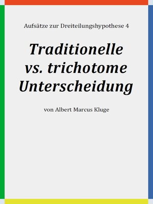 cover image of Traditionelle vs. trichotome Unterscheidung